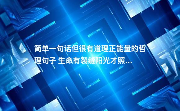 简单一句话但很有道理正能量的哲理句子 生命有裂缝阳光才照得进来